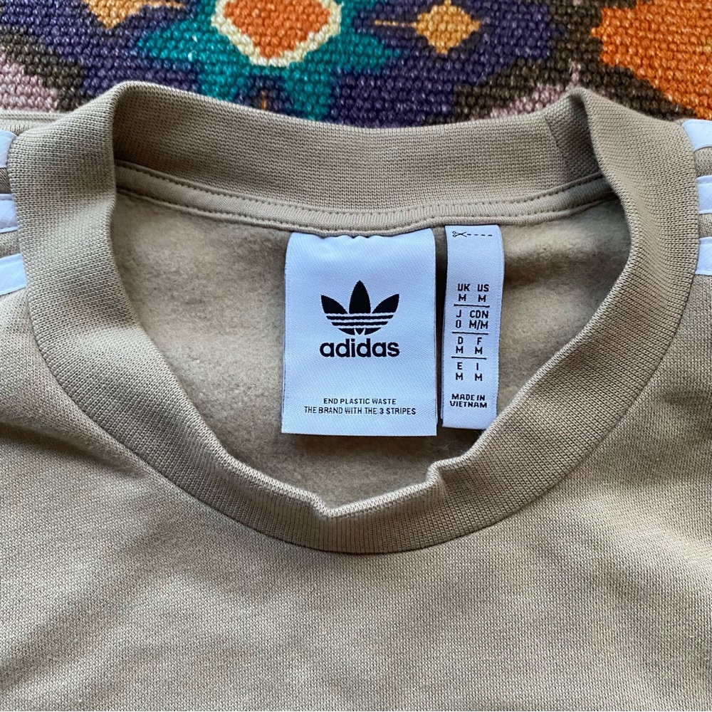 ADIDAS Originals Trefoil Crew Khaki ZX Itasca Logo Sweatshirt Men’s Size Medium - Picture 9 of 10
